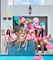 Tropical Balloons Garland Kit, 145Pcs Teal Hot Pink Yellow Peach Balloons with Flamingo and Palm Leaves Balloons